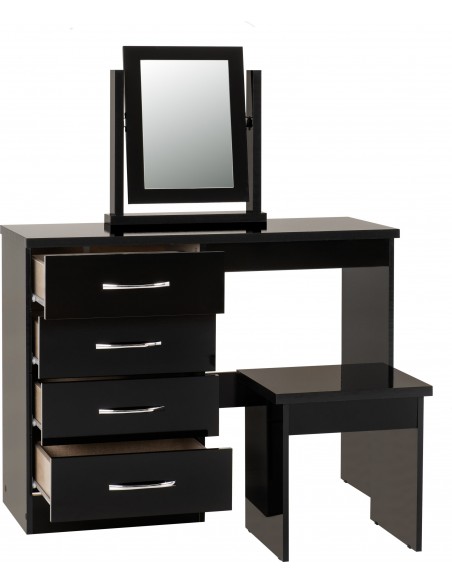 Nevada Dressing Table Set - Black Gloss