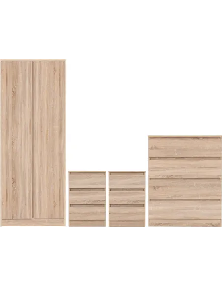 Malvern 2 Door Wardrobe Bedroom Set - Sonoma Oak Effect