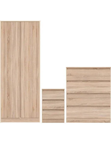 Malvern Trio Bedroom Set - Sonoma Oak Effect