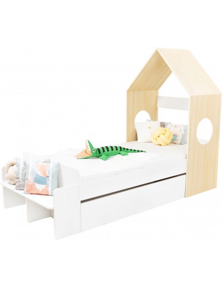 Cody 1 Drawer House Bed - White/Pine Effect