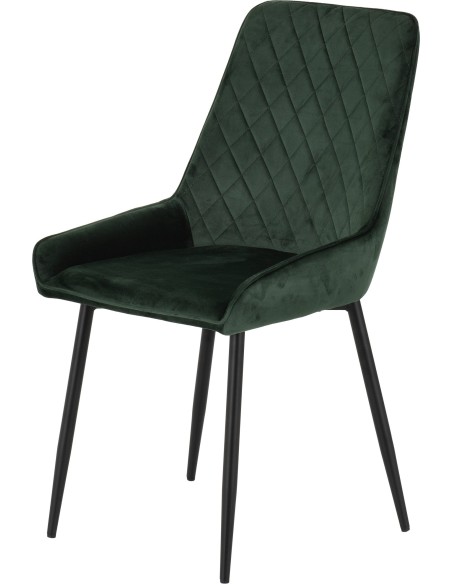 Treviso & Avery Dining Set (x4 Chairs) - Light Oak Effect/Emerald Green Velvet