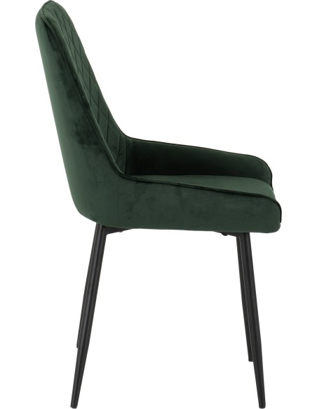 Treviso & Avery Dining Set (x4 Chairs) - Light Oak Effect/Emerald Green Velvet