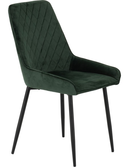 Treviso & Avery Dining Set (x4 Chairs) - Light Oak Effect/Emerald Green Velvet