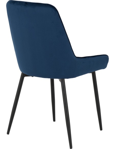Treviso & Avery Dining Set (x4 Chairs) - Light Oak Effect/Sapphire Blue Velvet