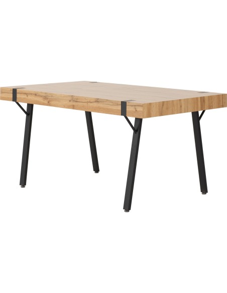 Treviso & Avery Dining Set (x4 Chairs) - Light Oak Effect/Sapphire Blue Velvet