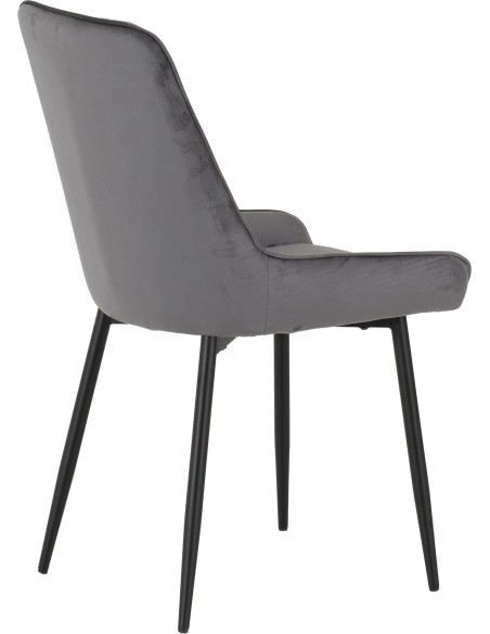 Treviso & Avery Dining Set (x4 Chairs) - Light Oak Effect/Grey Velvet