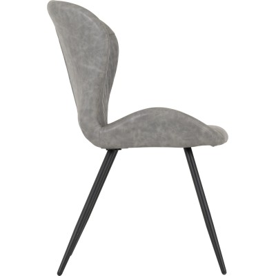 Treviso & Quebec Dining Set (x4 Chairs) - Light Oak Effect/Grey PU