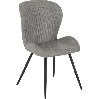 Treviso & Quebec Dining Set (x4 Chairs) - Light Oak Effect/Grey PU