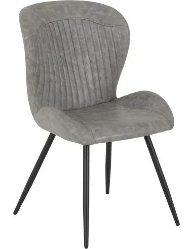 Treviso & Quebec Dining Set (x4 Chairs) - Light Oak Effect/Grey PU