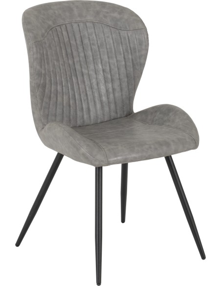 Treviso & Quebec Dining Set (x4 Chairs) - Light Oak Effect/Grey PU