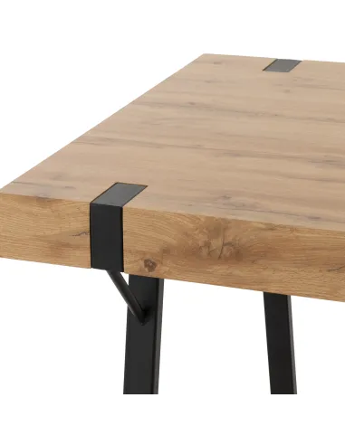 Treviso & Quebec Dining Set (x4 Chairs) - Light Oak Effect/Brown PU