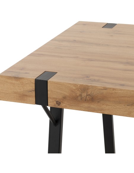 Treviso & Quebec Dining Set (x4 Chairs) - Light Oak Effect/Brown PU