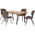 Treviso & Quebec Dining Set (x4 Chairs) - Light Oak Effect/Brown PU