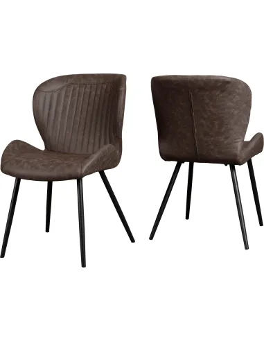 Treviso & Quebec Dining Set (x4 Chairs) - Light Oak Effect/Brown PU