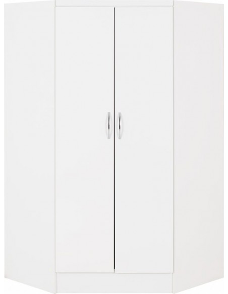 Nevada 2 Door Corner Wardrobe - White Gloss