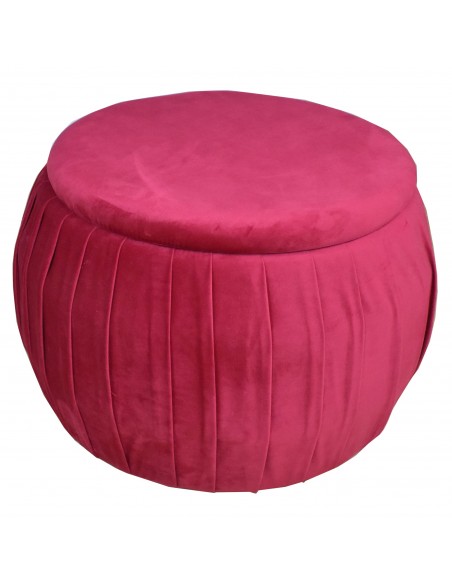 18404 Storage Footstool - Red Fabric