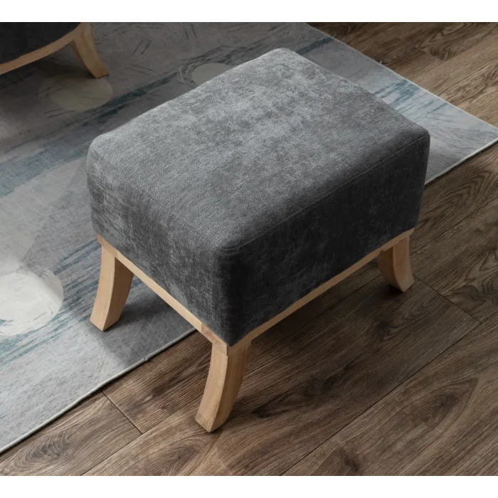 1986 Chair & Footstool - Dark Grey