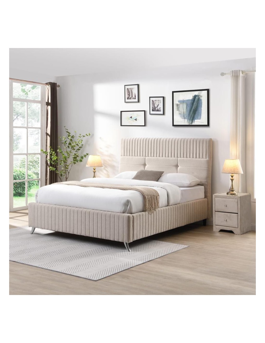 Cream bed online frame