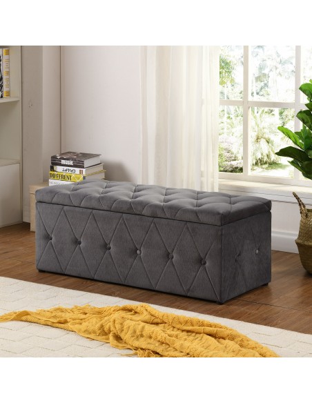 Jersey Blanket Box - Dark Grey Fabric