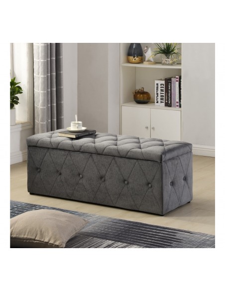 Kilkenny Blanket Box - Grey Velvet