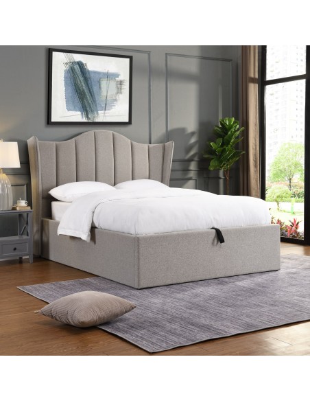 Oasis 4FT6 Bedframe & Wilson Headboard - Grey Linen