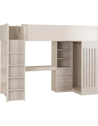 Jupiter High Sleeper Bed - White/Grey