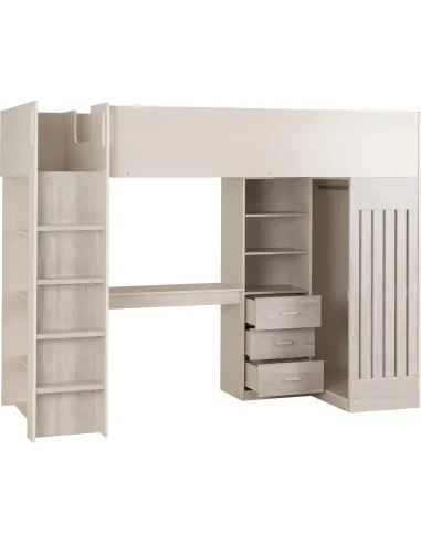 Jupiter High Sleeper Bed - White/Grey