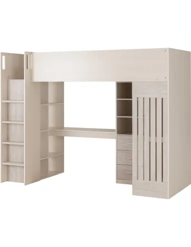 Jupiter High Sleeper Bed - White/Grey