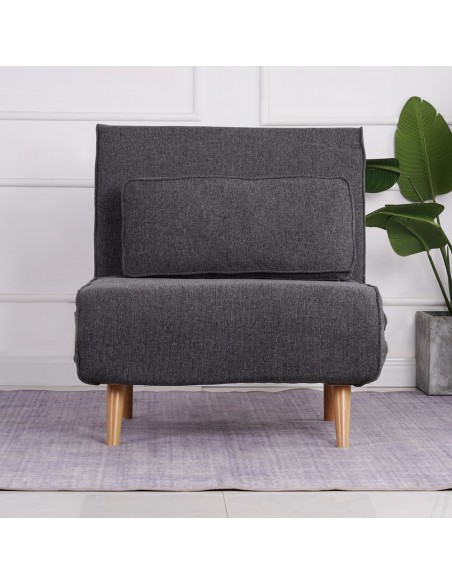 Aspen Single Sofa Bed Charcoal Fabric