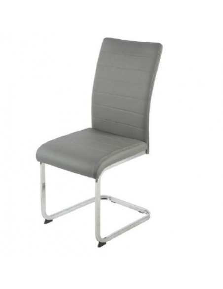 Liana Dining Chair - Grey PU/Chrome