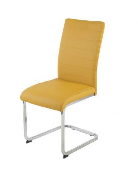 Liana Dining Chair - Yellow PU/Chrome