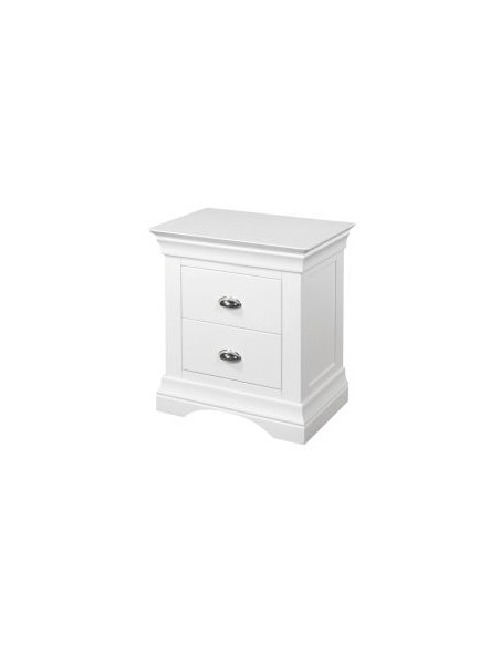 Bella 2 Drawer Bedside Locker - White