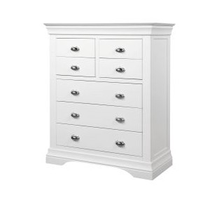 Bella 3+4 Drawer Chest - White