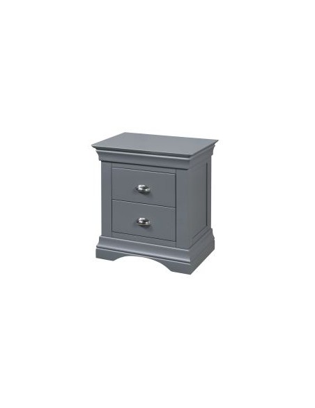 Daniella 2 Drawer Bedside Locker - Dark Grey