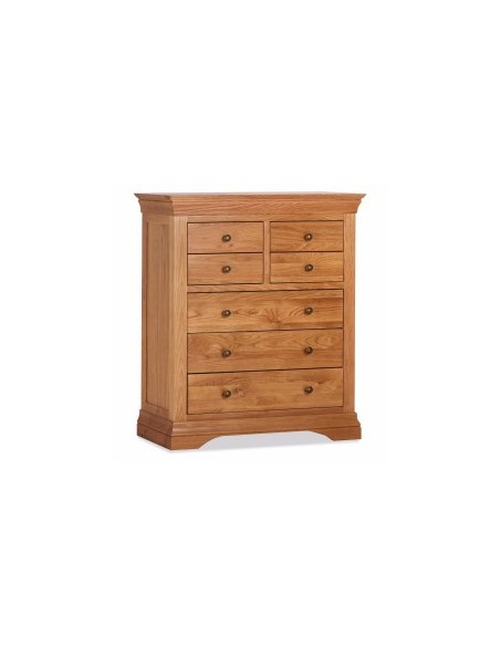 Delta Oak 3+4 Drawer Tall Chest - French Oak