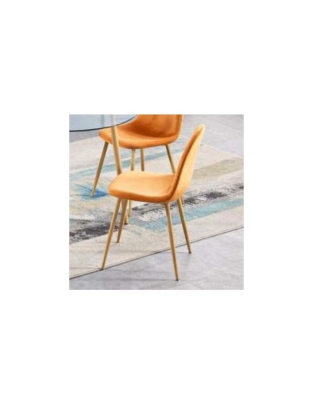 Oslo Dining Chair - Orange Velvet