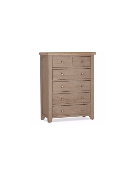 Salou 4+2 Drawer Chest - Whitewash Brushed Oak