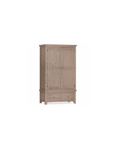 Salou Double Wardrobe - Whitewash Brushed Oak