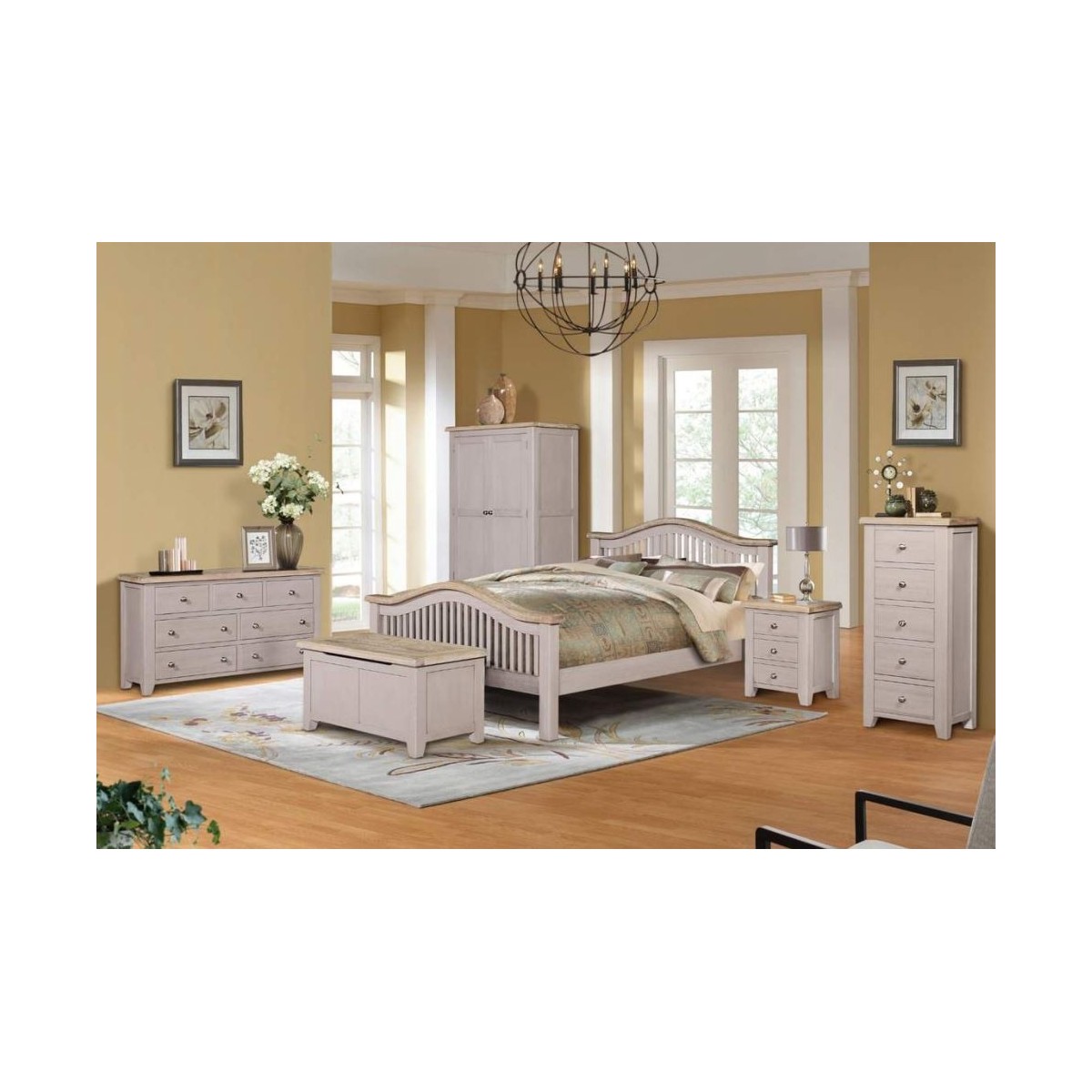 Salou Double Wardrobe - Whitewash Brushed Oak