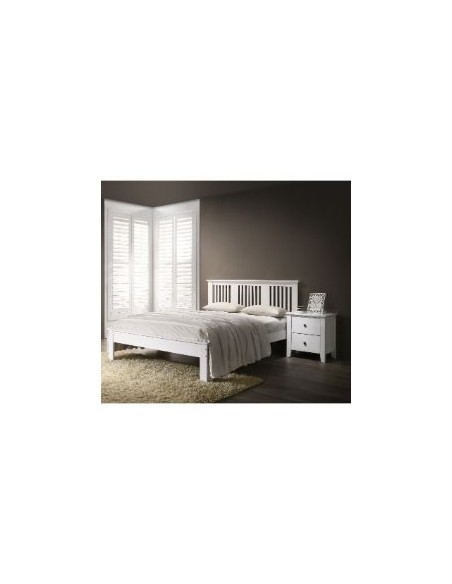 Hanna 4ft6 Slatted Bedframe - White