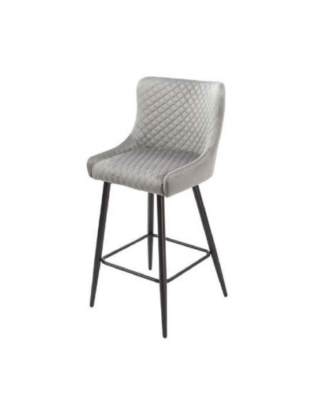 Talia Bar Stool - Grey Velvet