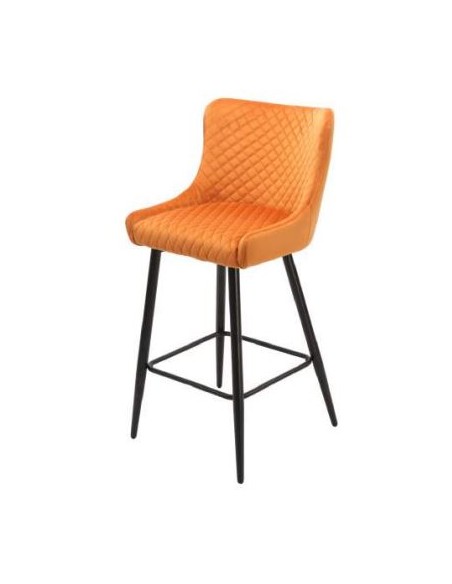 Talia Bar Stool - Orange Velvet