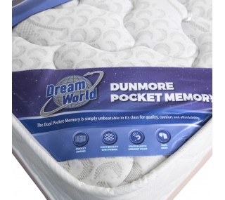 Dream World Dunmore Pocket Memory Mattress - 3FT | mattress sale, double bed, double mattress, super king mattress, single mattress, furniture wexford, furniture ireland, beds