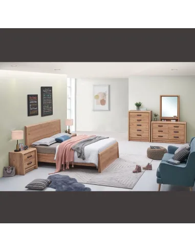 Jack 2 Drawer Bedside Locker - Oak