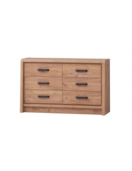 Jack 6 Drawer Narrow Chest - Oak