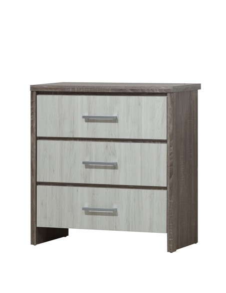 Lucy 3 Drawer Chest - Sonoma/Grey Oak