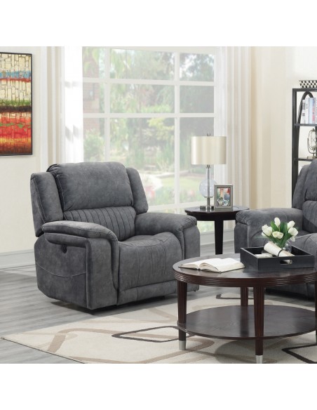 Marseilles Recliner Armchair - Dark Grey