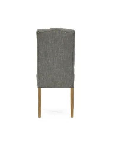 Gia Button Back Upholstered Chair - Grey