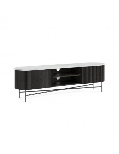 Lantine Extra Large Media Stand - Mango Charcoal/Marble