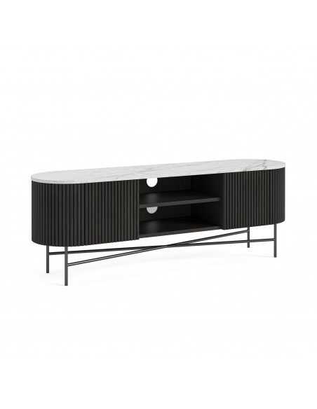 Lantine Large Media Stand - Mango Charcoal/Marble